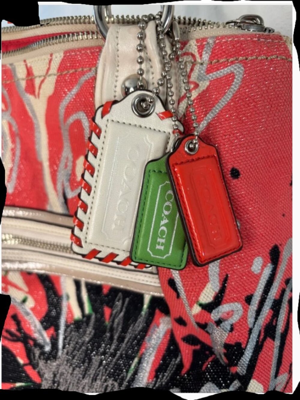 COACH POPPY Signature Coral Placed Flower Glam Limited Edition Tote Bag - Picture 6 of 15